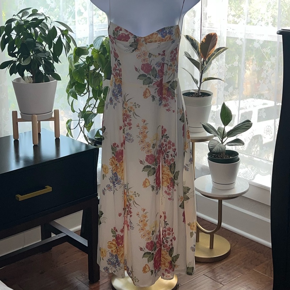 Reformation Juliette Floral Print Crepe Dress, New Without Tags